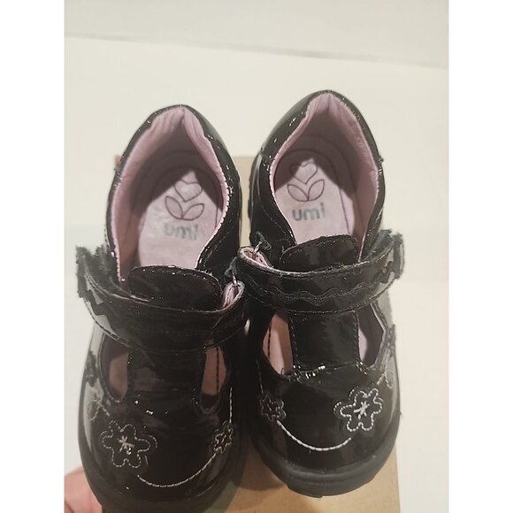UMI girls size 8.5 black leather lining mary jane Shoes hook loop close toddler - Picture 6 of 7